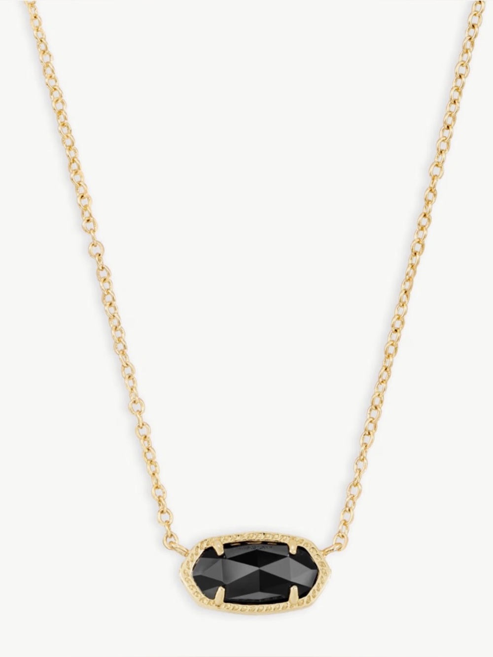 Kendra Scott Elisa Gold Pendant Necklace with Black Opaque Glass